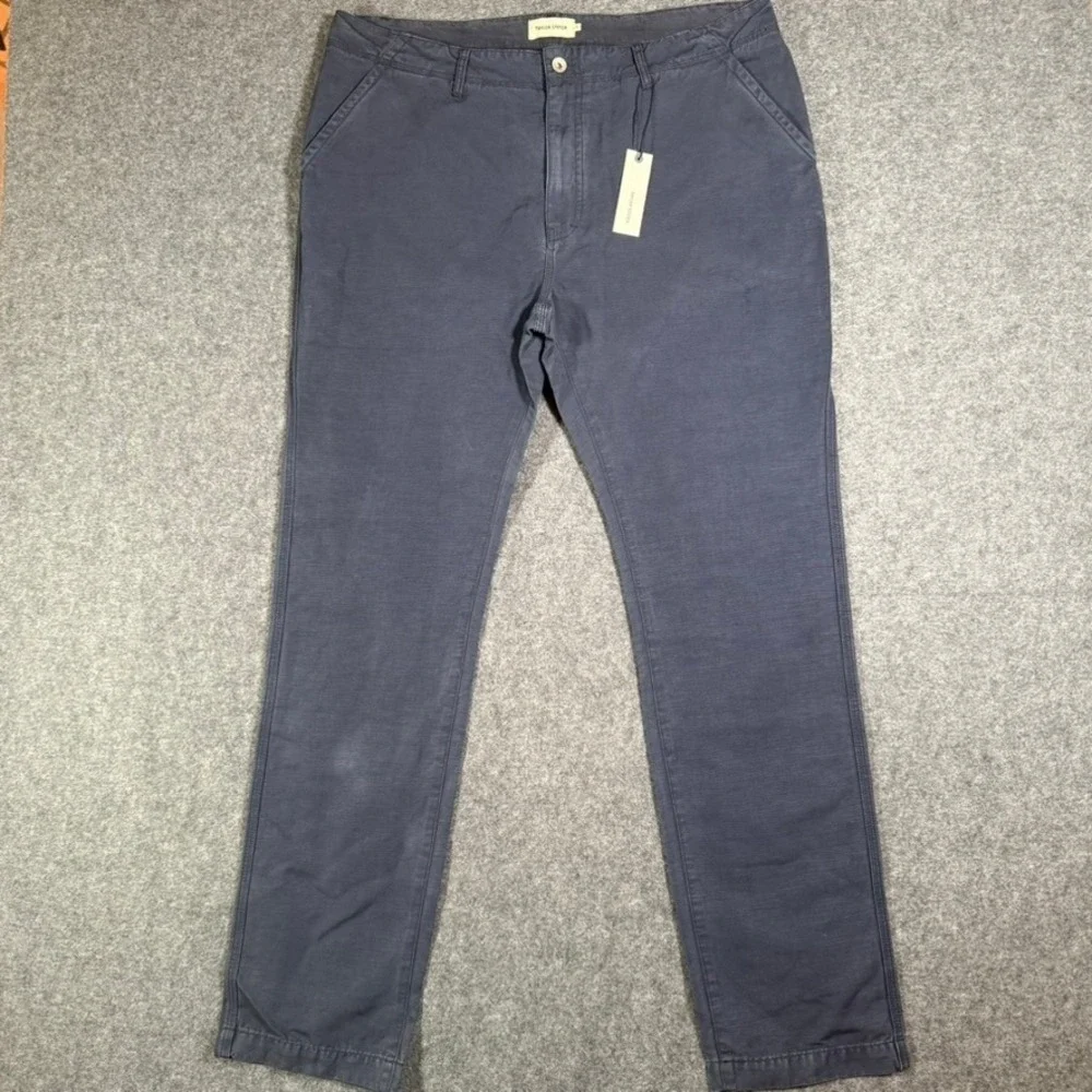 Taylor Stitch The Morse Pant Navy Slub Linen Organic Cotton Chino 38x33 NWT
